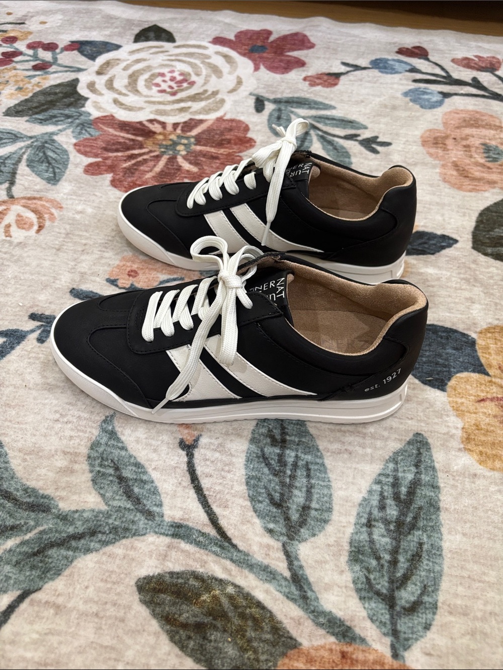 Naturalizer Black and White Women’s Lace-Up Sneakers